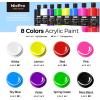 image:imageNicpro White Large Acrylic Paint 169 oz 500 ml Rich Pigments Non Toxic Craft Paint for Multi Surface Canvas Wood Leather Ceramic Fabric Stone  Art Painting Supplies for Beginners Artists amp Adults8 Colors