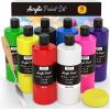 image:imageNicpro White Large Acrylic Paint 169 oz 500 ml Rich Pigments Non Toxic Craft Paint for Multi Surface Canvas Wood Leather Ceramic Fabric Stone  Art Painting Supplies for Beginners Artists amp Adults8 Colors