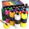 image:imageNicpro 12 Colors Large Bulk Acrylic Paint Set 845 oz250 ml Rich Art Painting Supplies Non Toxic for Multi Surface Rock Canvas Wood Ceramic Leather Fabric Craft for Adult with Color Wheel14 Colors