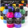 image:imageNicpro 8 Colors Iridescent Acrylic Paint 845oz  250ml Large Bulk Metallic Acrylic PaintColor Shifting amp NonToxic Art Painting Supplies For Canvas Fabric Rock Wood with Color Wheel8 Colors