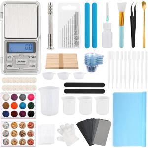 image:image204 Pcs Epoxy Resin Silicone Supplies Tool Set Nicpro Resin Measuring Cups with Silicone Stir Stick Pocket Scale Silicone Mat Resin Drill SandpapersGloves for Resin Mixing Molds Jewelry Making