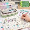 image:imageNicpro 39 PCS Aesthetic School Supplies with Cute Pink Pencil Case 12 Pastel Highlighters 5 Quick Dry Black Ink Pens 6 Mechanical Pencil 05 amp 07 mm for Girls Student Stationary College EssentialsGreen
