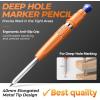 image:imageNicpro 7in1 CP5000 Magnetic Carpenter Pencils with Sharpener 28mm Construction Mechanical Pencil10 Refill Deep Hole Marker for Construction Woodworking Pencil Carpenter Tools for MarkingBlue  Orange
