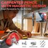 image:imageNicpro 7in1 CP5000 Magnetic Carpenter Pencils with Sharpener 28mm Construction Mechanical Pencil10 Refill Deep Hole Marker for Construction Woodworking Pencil Carpenter Tools for MarkingRed