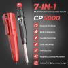 image:imageNicpro 7in1 CP5000 Magnetic Carpenter Pencils with Sharpener 28mm Construction Mechanical Pencil10 Refill Deep Hole Marker for Construction Woodworking Pencil Carpenter Tools for MarkingRed