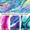 image:imageNicpro 8 Colors Iridescent Metallic Acrylic Pour Paint Supplies Kit 845oz Large Ready to Pour Premixed High Flow Pouring Paint Set with Silicone Pouring Oil Gloves Instructions for Beginner DIY20 Colors