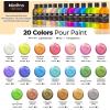 image:imageNicpro 8 Colors Iridescent Metallic Acrylic Pour Paint Supplies Kit 845oz Large Ready to Pour Premixed High Flow Pouring Paint Set with Silicone Pouring Oil Gloves Instructions for Beginner DIY20 Colors