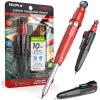 image:imageNicpro 7in1 CP5000 Magnetic Carpenter Pencils with Sharpener 28mm Construction Mechanical Pencil10 Refill Deep Hole Marker for Construction Woodworking Pencil Carpenter Tools for MarkingBlack  Red
