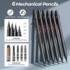 image:imageNicpro 58PCS Art Drawing Supplies Kit in Leather Case MP1000 Black Metal Mechanical Pencil Set with Drafting Pencil 05 07 09 amp 2mm 12 Micron Pen Sketch Book 30 Tube Lead Refills for Sketching