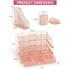 image:imageNicpro Rose Gold Desk Organizers and Accessories For Women 4Tier Paper Letter Tray Organizer with Drawer  File Holder  Pen Holder  72 Clips Set Workspace Accessories for Office Supplies