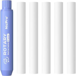 image:imageNicpro 6 Pack Rotary Retractable Erasers Soft TPE Rubber Twist Large Pencil Erasers in Cute Macaron Colors CleanErasing Eraser for Kids amp Students School Office Supplies Stationary SetPurple
