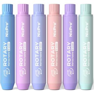 image:imageNicpro 6 Pack Rotary Retractable Erasers Soft TPE Rubber Twist Large Pencil Erasers in Cute Macaron Colors CleanErasing Eraser for Kids amp Students School Office Supplies Stationary SetMacaron