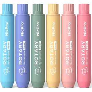 image:imageNicpro 6 Pack Rotary Retractable Erasers Soft TPE Rubber Twist Large Pencil Erasers in Cute Macaron Colors CleanErasing Eraser for Kids amp Students School Office Supplies Stationary SetRainbow