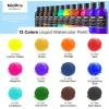image:imageNicpro 6 Colors Liquid Watercolor Paint Set 4oz Liquid Watercolor Paint Vibrant Colors amp NonToxic Water Colors Painting Supplies for Art Activity Craft DIY Poster School Home Classroom Party12 Colors