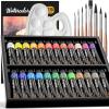 image:imageNicpro Watercolor Paint Set for Adults Beginner amp Artists 24 Tubes Water Color Paint Set with 25 Watercolor Paper 8 Squirrel Paint Brushes Palettes Color Wheel Art Painting Supplies24 Colors
