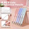 image:imageNicpro 6PCS Pastel Mechanical Pencil Set Cute Mechanical Pencils 05 mm amp 07 mm amp 09 mm with 360PCS HB Lead Refills Eraser Eraser Refill for Student Writing Drawing Sketching Drafting with Case6 Pack 07mm