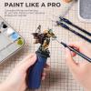 image:imageNicpro Aesthetic Miniature Painting Kit Stay Wet Palette amp 16PCS Detail Paint Brushes Drybrush with Bag Pallet Paper Sponges Mixing Paints Saver Palette for Acrylic Paint by Numbers Cute FiguresBlue
