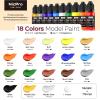 image:imageNicpro AllInOne Miniature Painting Kit Including 18 Colors Model Paint Wet Palette 11PCS Detail Paint Brushes Drybrush Magnetic Painting Handle 2PCS Sponges 50PCS Pallet Paper and Brush Holder