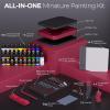 image:imageNicpro AllInOne Miniature Painting Kit Including 18 Colors Model Paint Wet Palette 11PCS Detail Paint Brushes Drybrush Magnetic Painting Handle 2PCS Sponges 50PCS Pallet Paper and Brush Holder