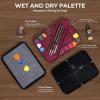 image:imageNicpro Professional Miniature Painting Kit with Wet Palette Miniature Painting Handle amp 11PCS Detail Paint Brushes Drybrush Sponge Pallet Paper Brush Holder Mixing Paint Saver PaletteRed  Black