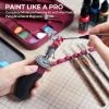 image:imageNicpro Professional Miniature Painting Kit with Wet Palette Miniature Painting Handle amp 11PCS Detail Paint Brushes Drybrush Sponge Pallet Paper Brush Holder Mixing Paint Saver PaletteRed  Black