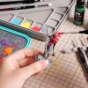 image:imageNicpro Stay Wet Palette for Acrylic Miniature Painting Kit Paint Tray Palettes with 100PCS Pallet Paper 4PCS Sponge Brush Holder Mixing Paint Saver Palette for Miniature Model PaintBlue