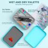 image:imageNicpro Stay Wet Palette for Acrylic Miniature Painting Kit Paint Tray Palettes with 100PCS Pallet Paper 4PCS Sponge Brush Holder Mixing Paint Saver Palette for Miniature Model PaintBlue