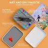 image:imageNicpro Stay Wet Palette for Acrylic Miniature Painting Kit Paint Tray Palettes with 100PCS Pallet Paper 4PCS Sponge Brush Holder Mixing Paint Saver Palette for Miniature Model PaintWhite