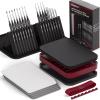 image:imageNicpro Aesthetic Miniature Painting Kit Stay Wet Palette amp 16PCS Detail Paint Brushes Drybrush with Bag Pallet Paper Sponges Mixing Paints Saver Palette for Acrylic Paint by Numbers Cute FiguresBlack