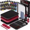 image:imageNicpro AllInOne Miniature Painting Kit Including 18 Colors Model Paint Wet Palette 11PCS Detail Paint Brushes Drybrush Magnetic Painting Handle 2PCS Sponges 50PCS Pallet Paper and Brush Holder