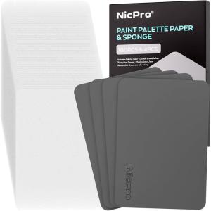 image:imageNicpro 4 Pack Wet Palette Sponges and 100 Sheets Pallet Paper Refillment Designed for Stay Wet Palette to Save Paints and Keep Wet for Miniature amp Model Painting and Acrylic Painting4pcs Sponge  100pcs Paper