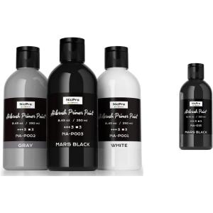 image:imageNicpro Black Large Airbrush Paint amp Black Gray White Surface Primer Airbrush Paint