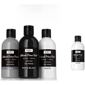 image:imageNicpro White Large Airbrush Paint amp Black Gray White Surface Primer Airbrush Paint