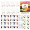 image:imageNicpro 8 Pack 810 Inch Canvas Boards Kits for Painting Art Canvas Set with 16 Brushes 8 Paint Trays 8  12 Acrylic Paint Mini Drawing Easel Set Sip and Paint Kit for Adults Party
