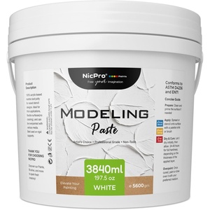 image:imageNicpro Modeling Paste 571 ml  282 oz for Acrylic Painting High Density Acrylic Medium for Texture Art and Thickness Structural Molding Texture Paste for Canvas Paint Art Projects DIY 3D Effect3840 ml