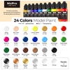 image:imageNicpro 36 Colors Model Paint Set 20ml Ready to Use Modeling Acrylic Paints Brush amp Airbrush Compatible Miniature Paint Set for Beginner amp Professional on Model Scale Figure Crafts with 4 Thinner24 Colors with 2 Thinner