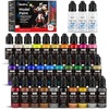 image:imageNicpro 36 Colors Model Paint Set 20ml Ready to Use Modeling Acrylic Paints Brush amp Airbrush Compatible Miniature Paint Set for Beginner amp Professional on Model Scale Figure Crafts with 4 Thinner30 Colors with 3 Thinner