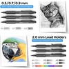 image:imageNicpro 07 mm Mechanical Pencil Set with Case 3PCS HD1000 Mechanical Pencils 07 With 6 Tube HB Lead Refills Eraser Weatherproof Barrel for Outdoor Writing Drafting Drawing Sketching05 07 09 20mm6 Pcs