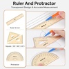 image:imageNicpro 17 PCS Compass Geometry Set for Students Drafting Tools Math Protractor Compass with Rulers Mechanical Pencil Square Set Box of Protractors Kit for Class Supplies Back to School SuppliesOrange