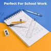 image:imageNicpro 17 PCS Compass Geometry Set for Students Drafting Tools Math Protractor Compass with Rulers Mechanical Pencil Square Set Box of Protractors Kit for Class Supplies Back to School SuppliesGrey
