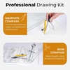 image:imageNicpro 17 PCS Compass Geometry Set for Students Drafting Tools Math Protractor Compass with Rulers Mechanical Pencil Square Set Box of Protractors Kit for Class Supplies Back to School SuppliesGrey