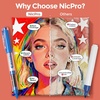 image:imageNicpro 24 Colors Acrylic Paint Markers Brush Tip with 6PCS Art Mechanical Pencil Set