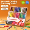 image:imageNicpro 24 Colors Acrylic Paint Markers Brush Tip with 6PCS Art Mechanical Pencil Set