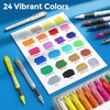 image:imageNicpro 24 Colors Acrylic Paint Markers Brush Tip with Cute Mechanical Pencil Set