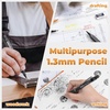 image:imageNicpro 3 PCS 13 mm Mechanical Pencils Set 3 Colors with 51 Lead Refill 3 Eraser  Weatherproof Barrel Pencil Heavy Duty Carpenter Pencil HD1000 for Outdoor Marking Drafting Drawing WoodworkingBlack