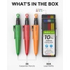 image:imageNicpro 3 Pack 7in1 Magnetic Carpenter Pencils with Sharpener CP5000 Construction Mechanical Pencil30 Refill Deep Hole Marker for Construction Woodworking Pencil Carpenter Tools for MarkingBlack Orange Green Red