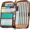 image:imageNicpro 30PCS Black Metal Mechanical Pencil Set in Leather Case Blocky Gear 40PCS Metal Mechanical Pencil Set in Leather Case