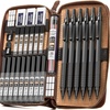 image:imageNicpro 30PCS Black Metal Mechanical Pencil Set in Leather Case Blocky Gear 40PCS Metal Mechanical Pencil Set in Leather Case