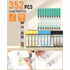 image:imageNicpro 30PCS Black Metal Mechanical Pencil Set in Leather Case Blocky Gear 40PCS Metal Mechanical Pencil Set in Leather Case