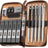image:imageNicpro 30PCS Black Metal Mechanical Pencils Set in Leather Case  17PCS Metal 2mm Mechanical Pencil Set in Leather Case
